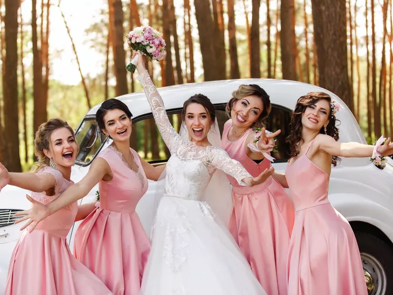 Bride and bridesmaids