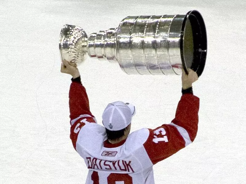 Pavel Datsyuk with Stanley Cup