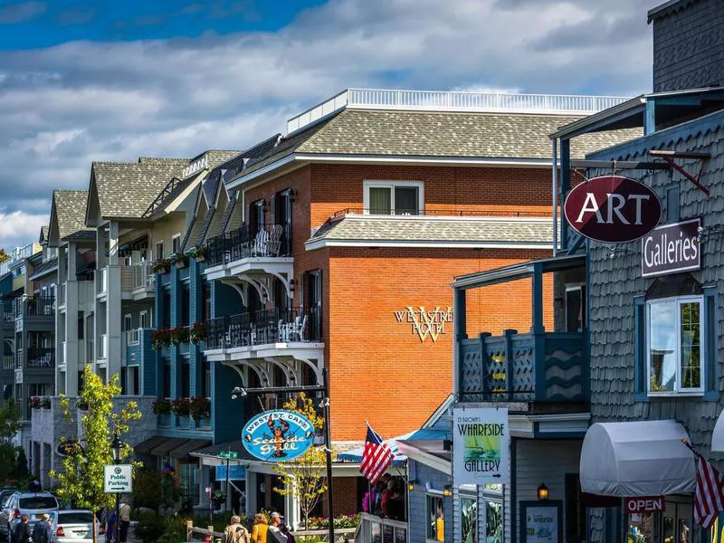 West Street in downtown Bar Harbor, Maine