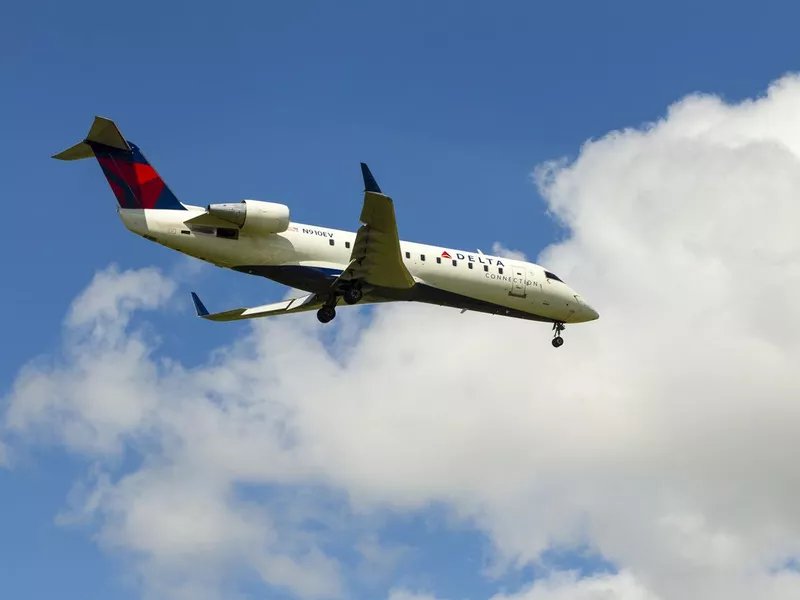 Delta Airlines plane in the sky