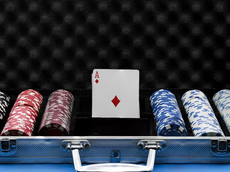 Poker briefcase with chips