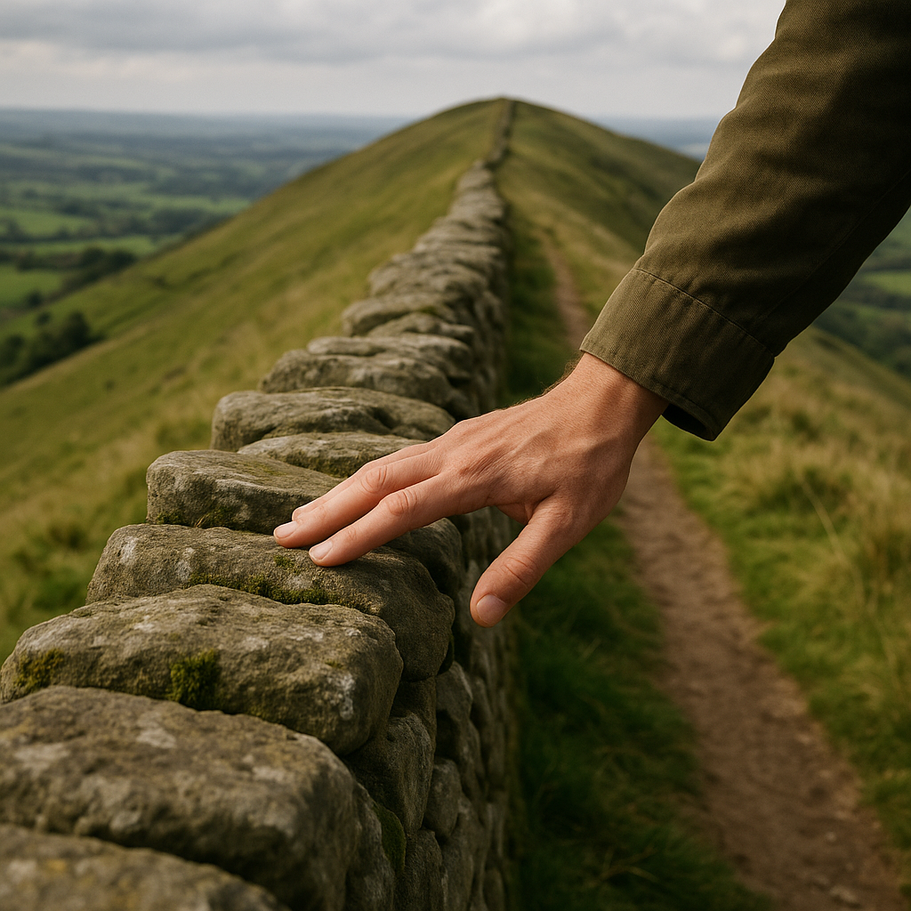 The border that hugs a ridge like a handrail
