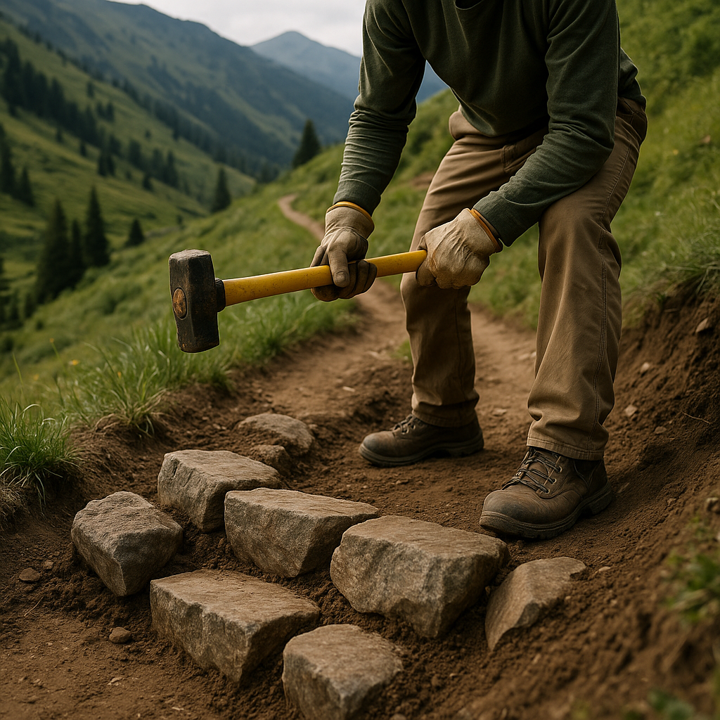 Follow the trail work, not the flag on the map